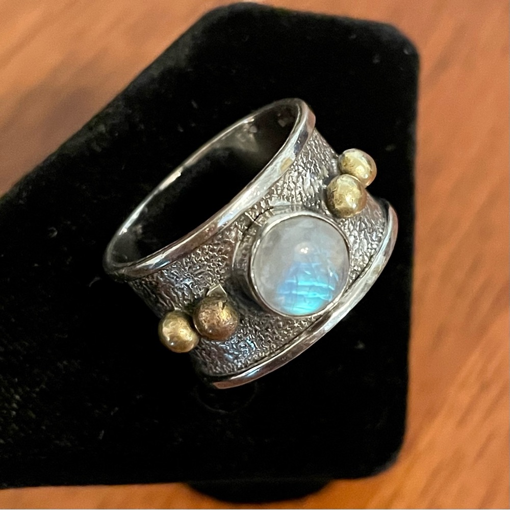 Sterling silver moonstone ring